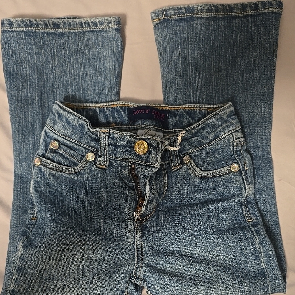 🔵Levi's Women's Blue Jeans Kids 4 Slim